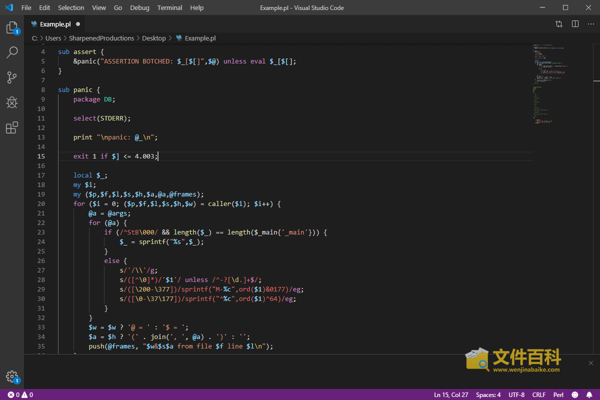 Visual Studio Code中打开的PL文件