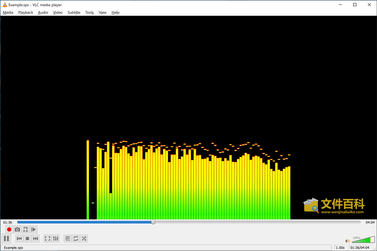 VLC 媒体播放器中打开的SPX文件