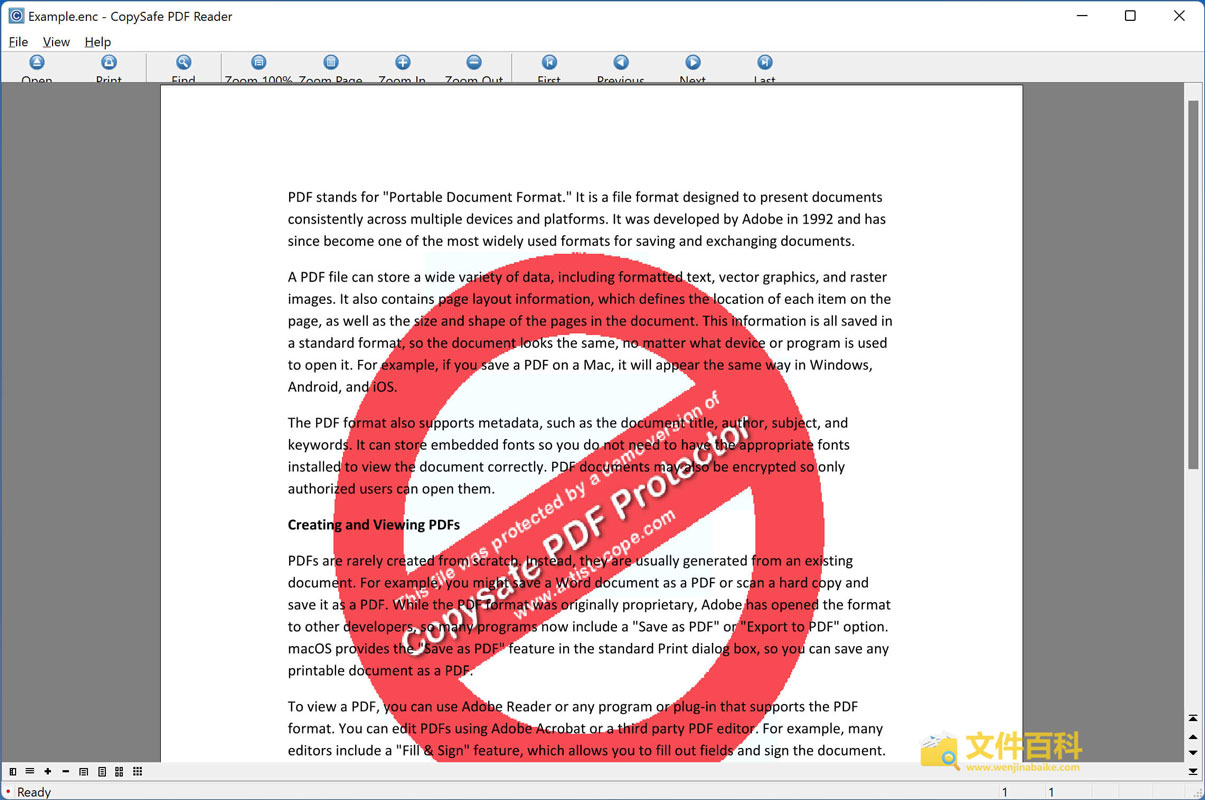 CopySafe PDF Reader打开的ENC文件